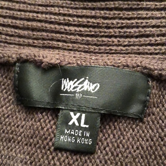 Mossimo Supply & Co size XL Dark brown 3/4 sleeve cropped cardigan one button - Picture 3 of 9